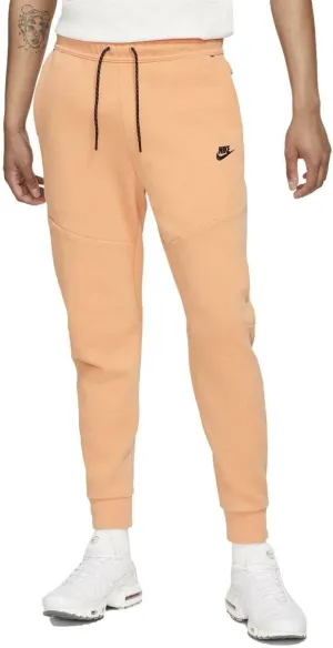 Nike Sportswear Men's Washed Tech Fleece Joggers Pants (Orange Frost/Black, Small)