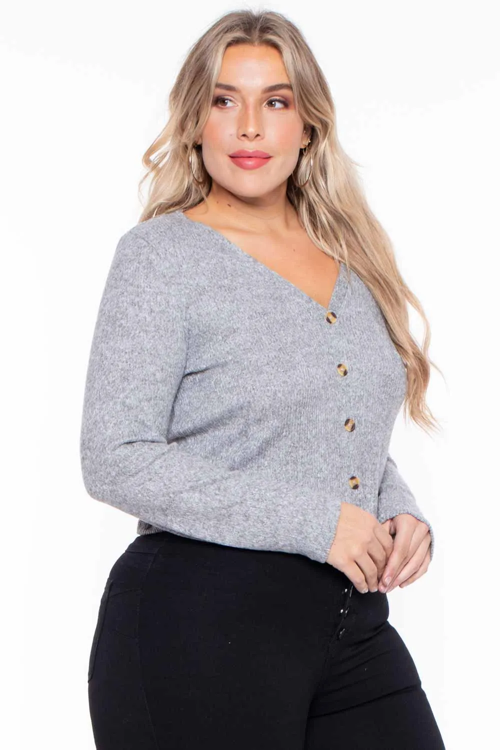 Plus Size Delaney Sweater - Gray