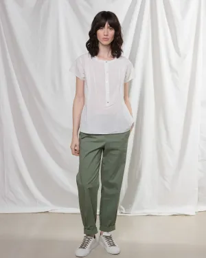 rialto48 Short Sleeve Henley Top in Grey Denim