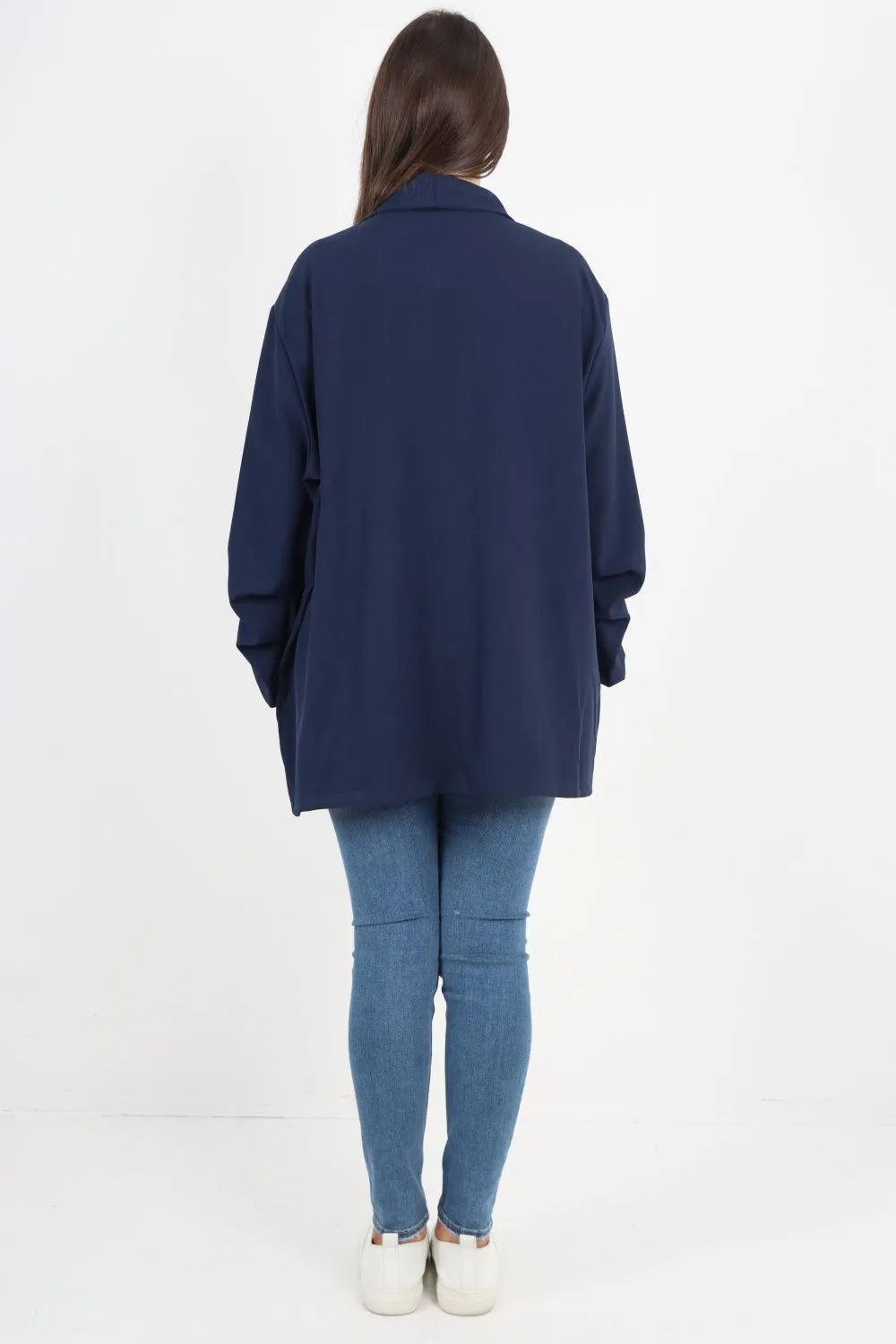 Ruched Sleeve Oversized Blazer