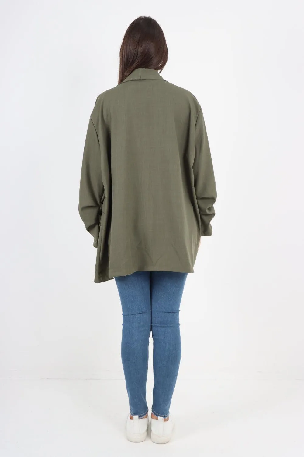 Ruched Sleeve Oversized Blazer