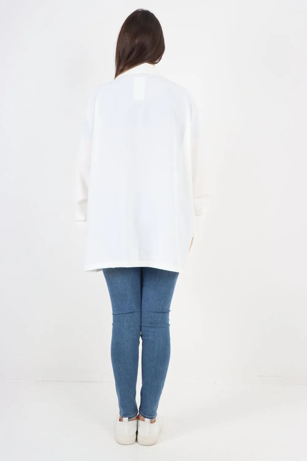 Ruched Sleeve Oversized Blazer