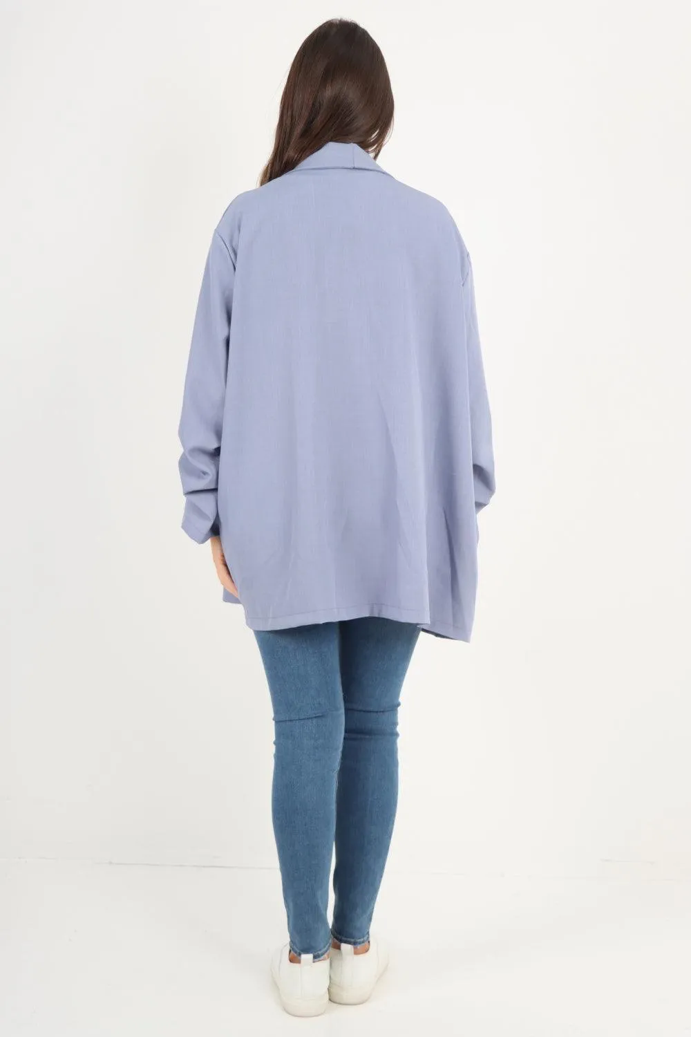 Ruched Sleeve Oversized Blazer