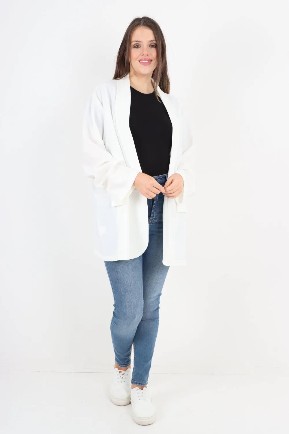 Ruched Sleeve Oversized Blazer