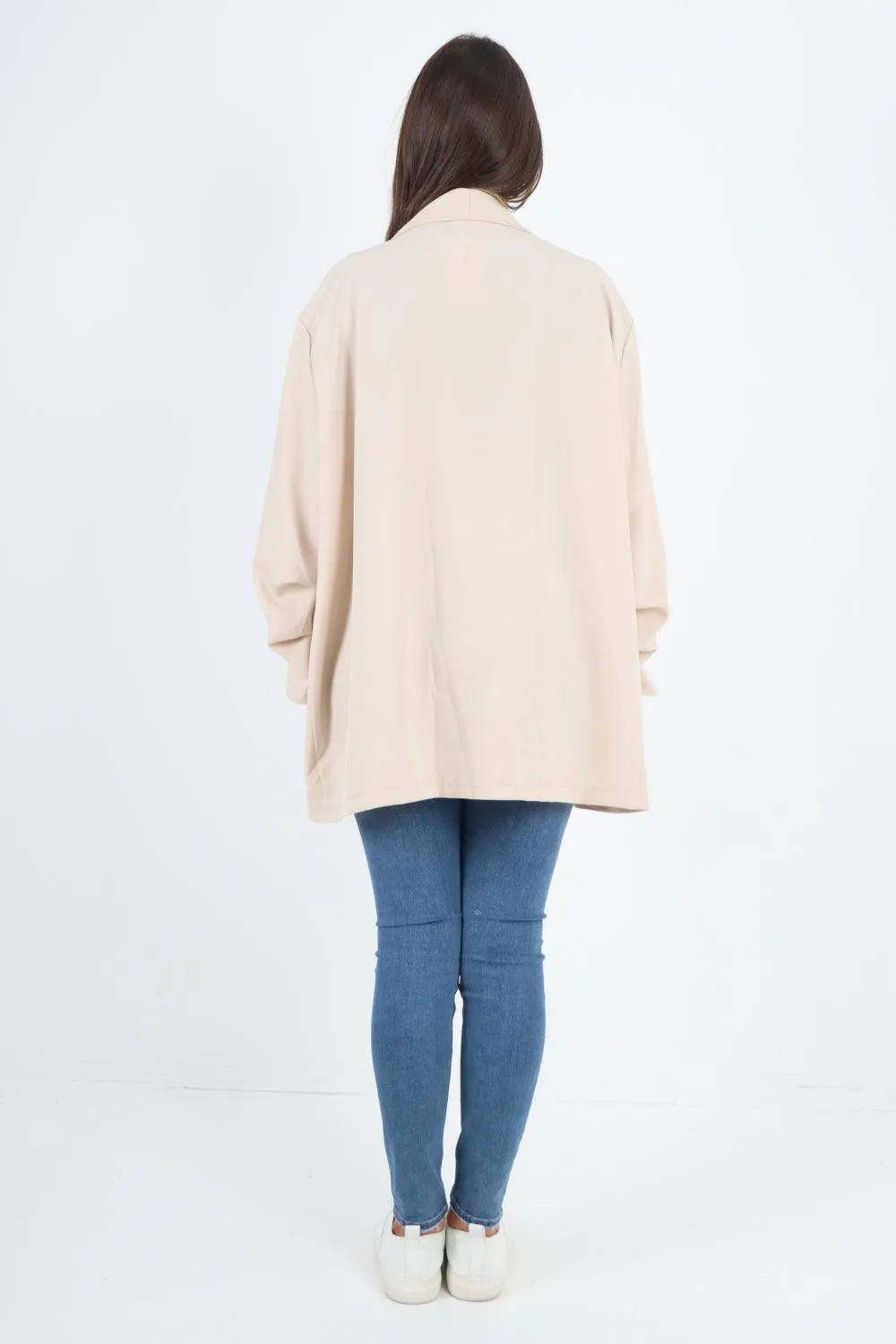 Ruched Sleeve Oversized Blazer