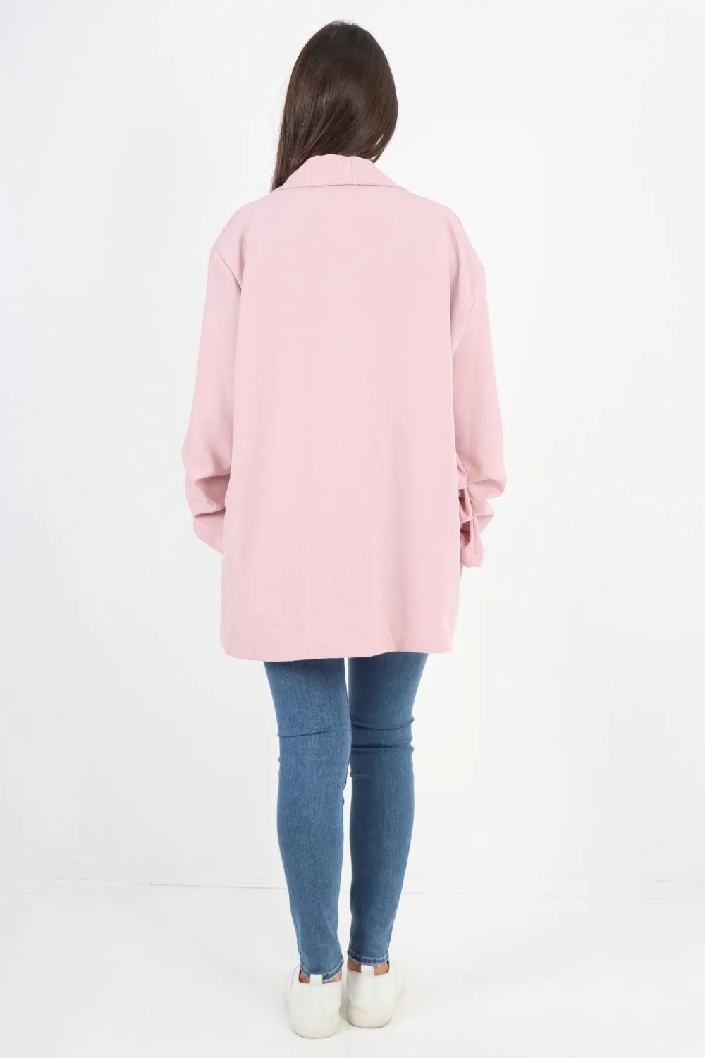 Ruched Sleeve Oversized Blazer