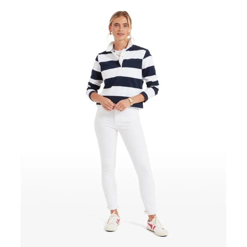Schoffel St Mawgan Ladies Rugby Shirt - Navy/White Stripe