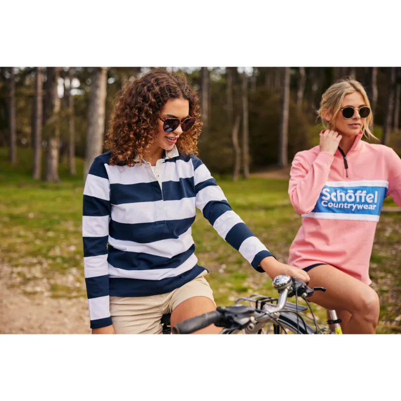 Schoffel St Mawgan Ladies Rugby Shirt - Navy/White Stripe