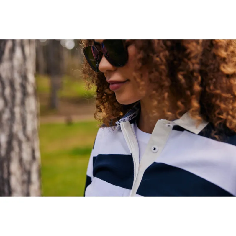 Schoffel St Mawgan Ladies Rugby Shirt - Navy/White Stripe