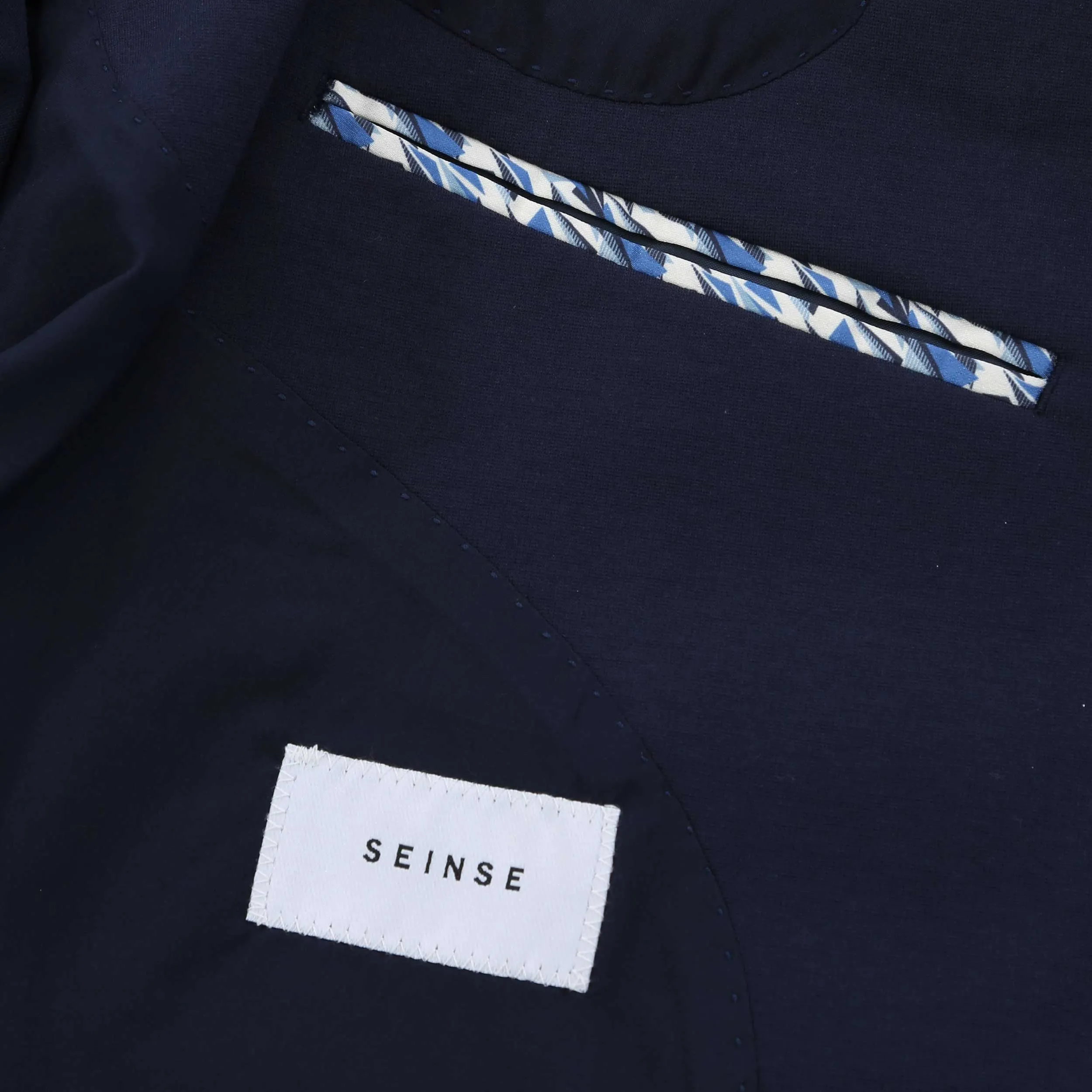 Seinse Patch Pocket Stretch Blazer Jacket in Navy