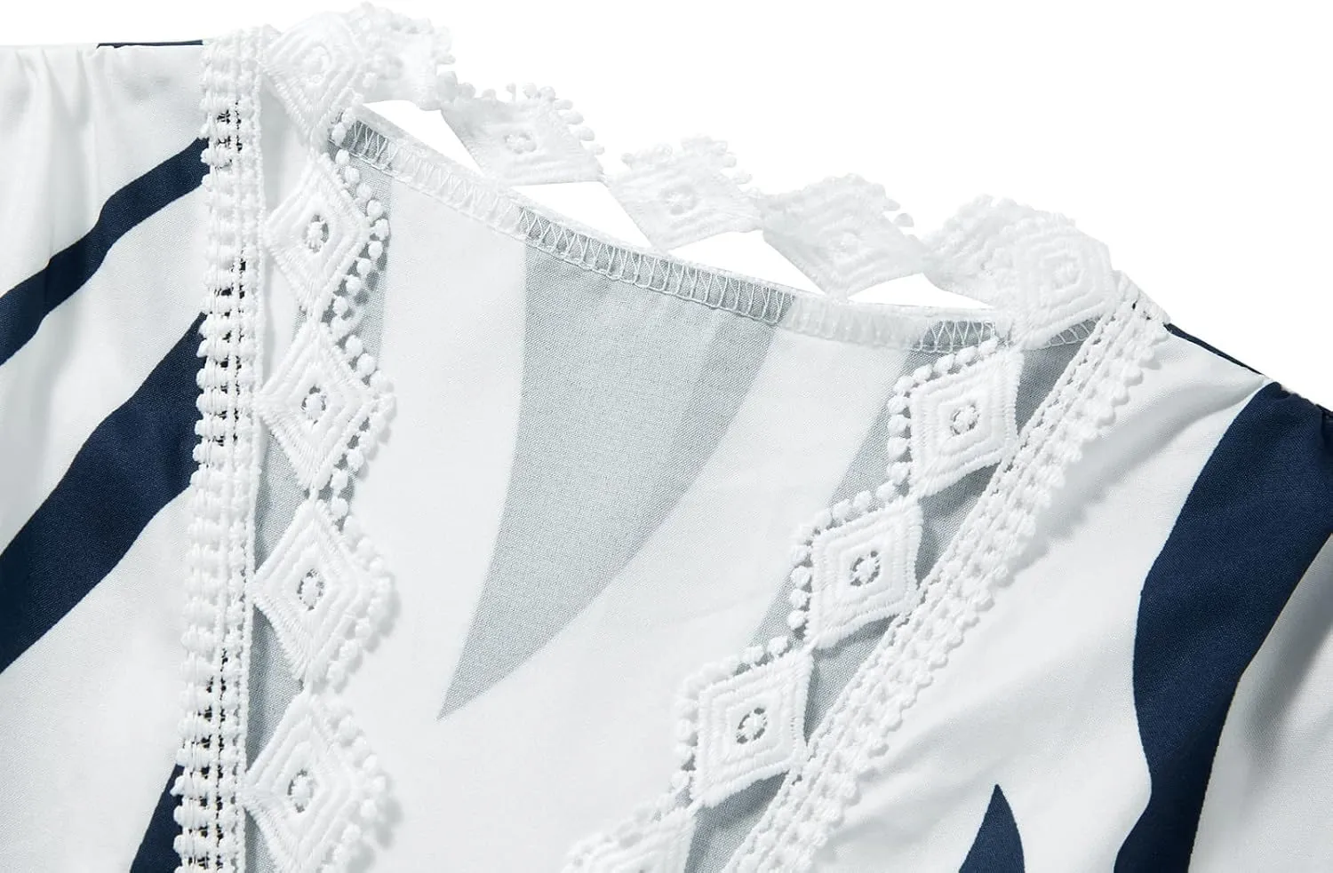 SMIDOW New Spring and Summer Dresses for Women 2023 Trendy Boho Lace Crochet v Neck Tshirt Dress Casual Beach Loose Sundress