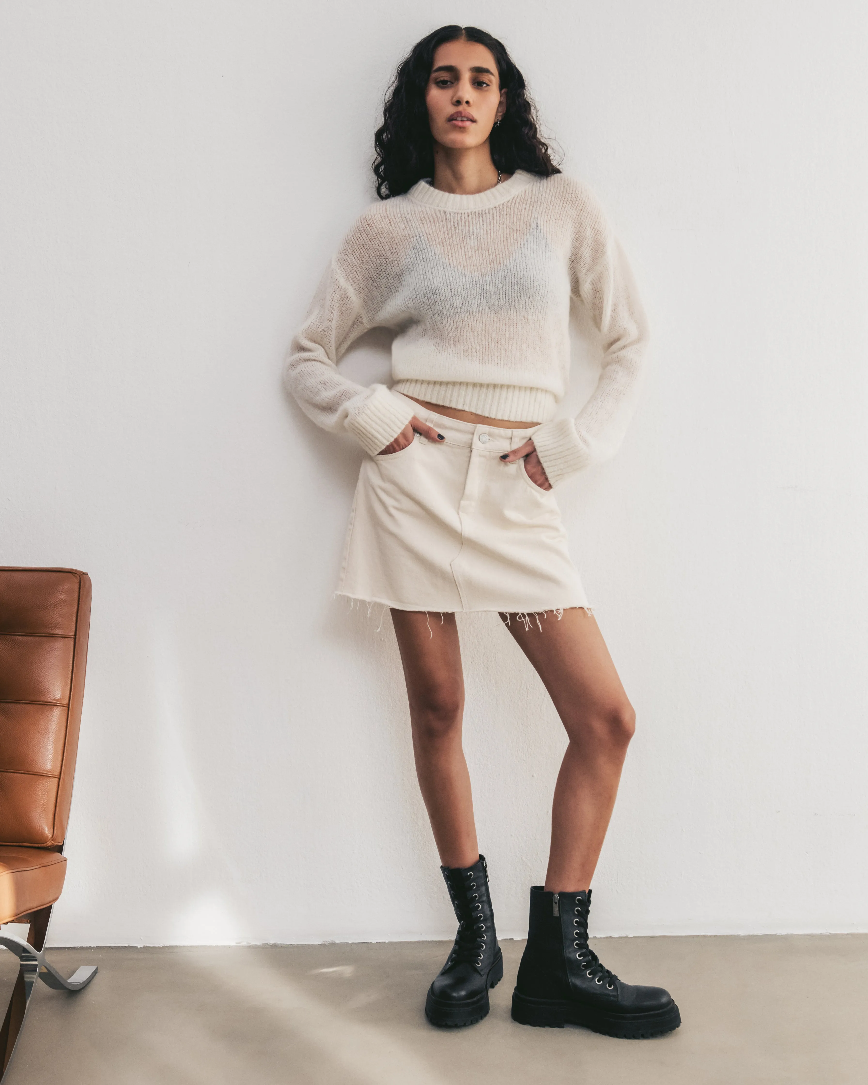 The Ecru Fine Knitted Sweater