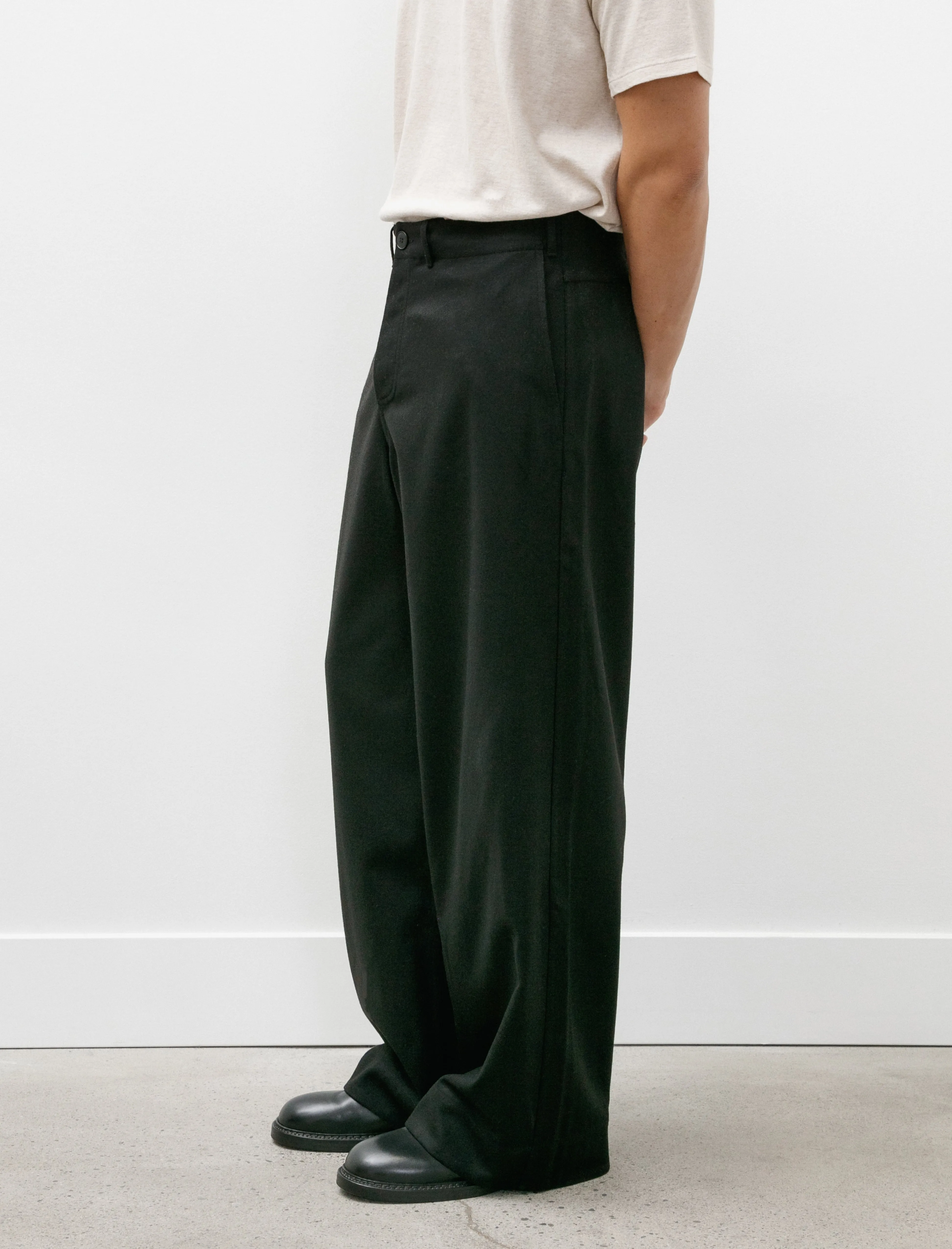 Wide Leg Trousers Black Fine Loden