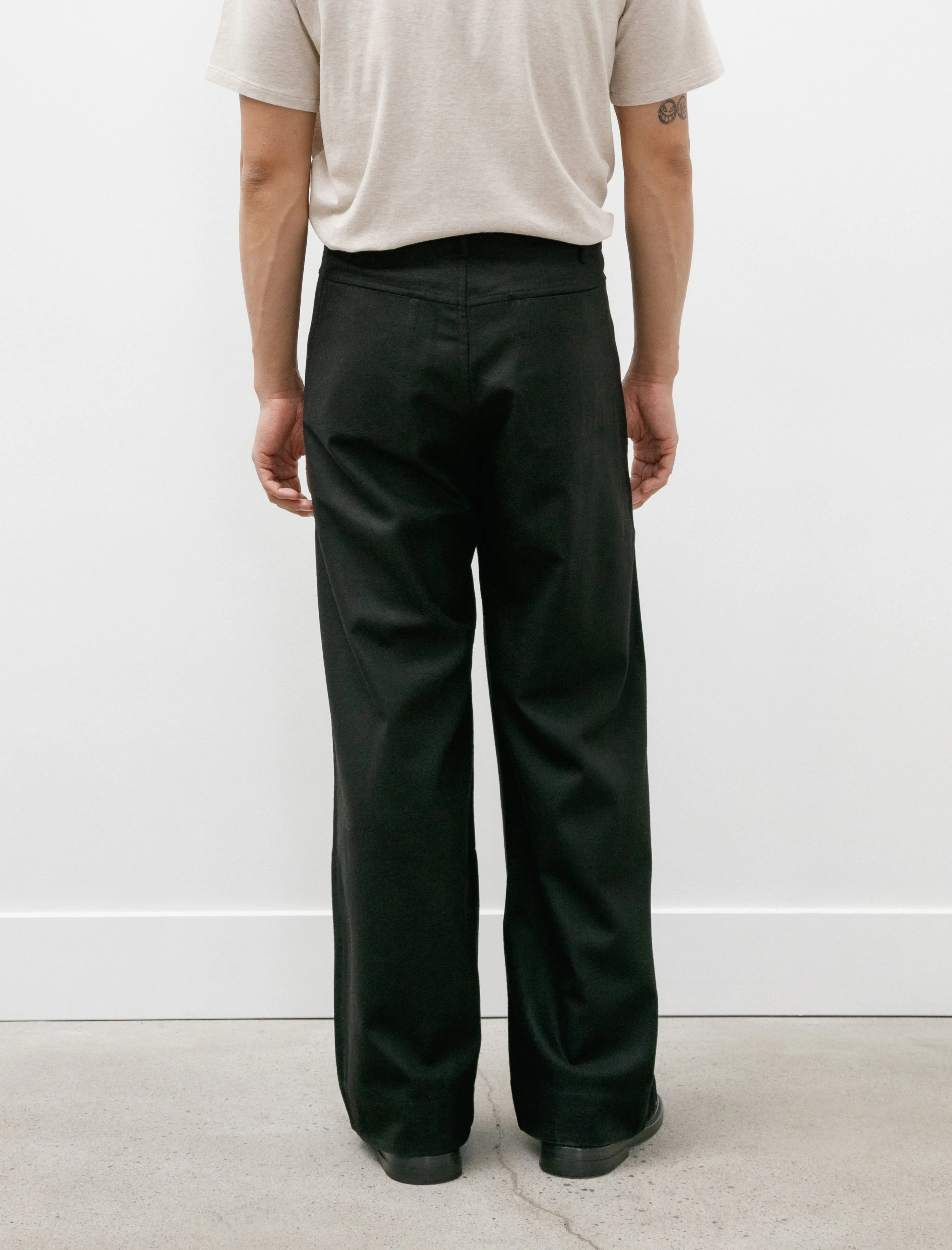 Wide Leg Trousers Black Fine Loden