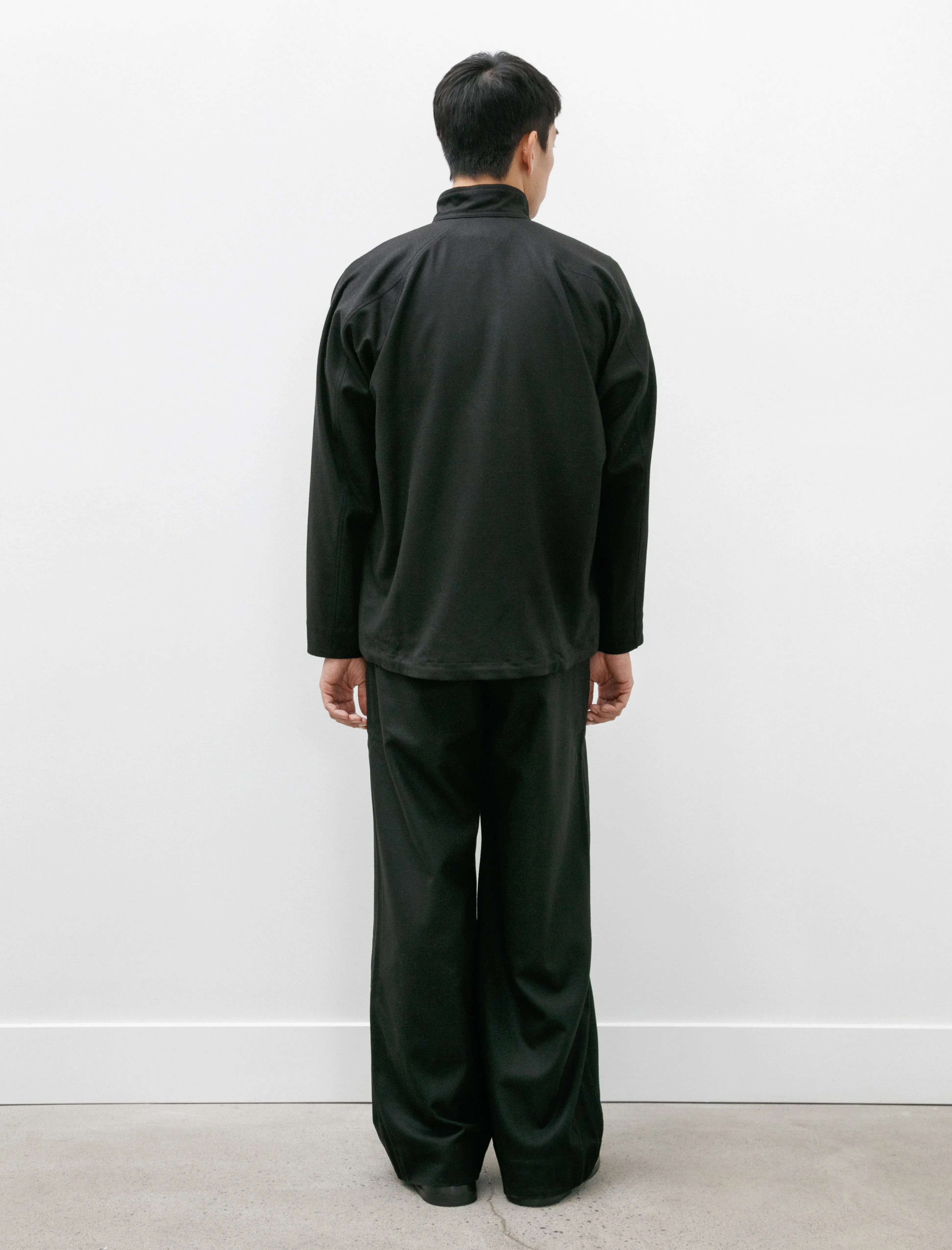 Wide Leg Trousers Black Fine Loden