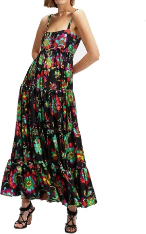 Women Boho Maxi Cami Dress Graphic Spaghetti Strap Long Dress Floral Backless Flowy Sundress Summer Beach Dress