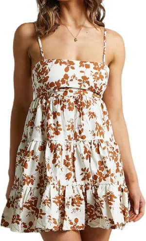 Women Y2K Spaghetti Strap Mini Dress Ruffle Tiered Cami Dress Boho Floral Flowy Sundress Summer Beach Dress