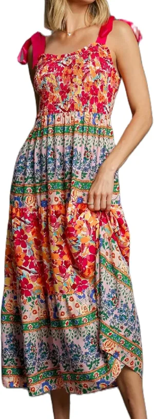 Women Y2K Tie Shoulder Maxi Dress Boho Floral Flowy Tiered Long Dress Ruffle Backless Sundress Summer Beach Dresses