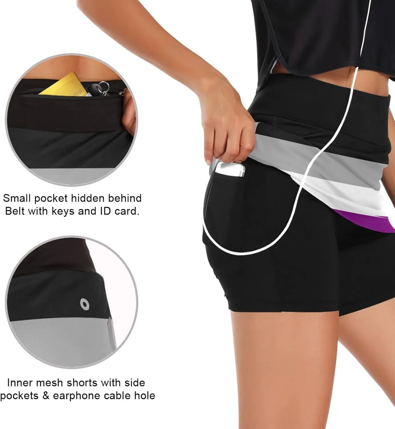 Womens Sports Skort Gay Pride Flag LGBT Rainbow Flag Summer Athletic Tennis Skirt Golf Skorts with Pockets
