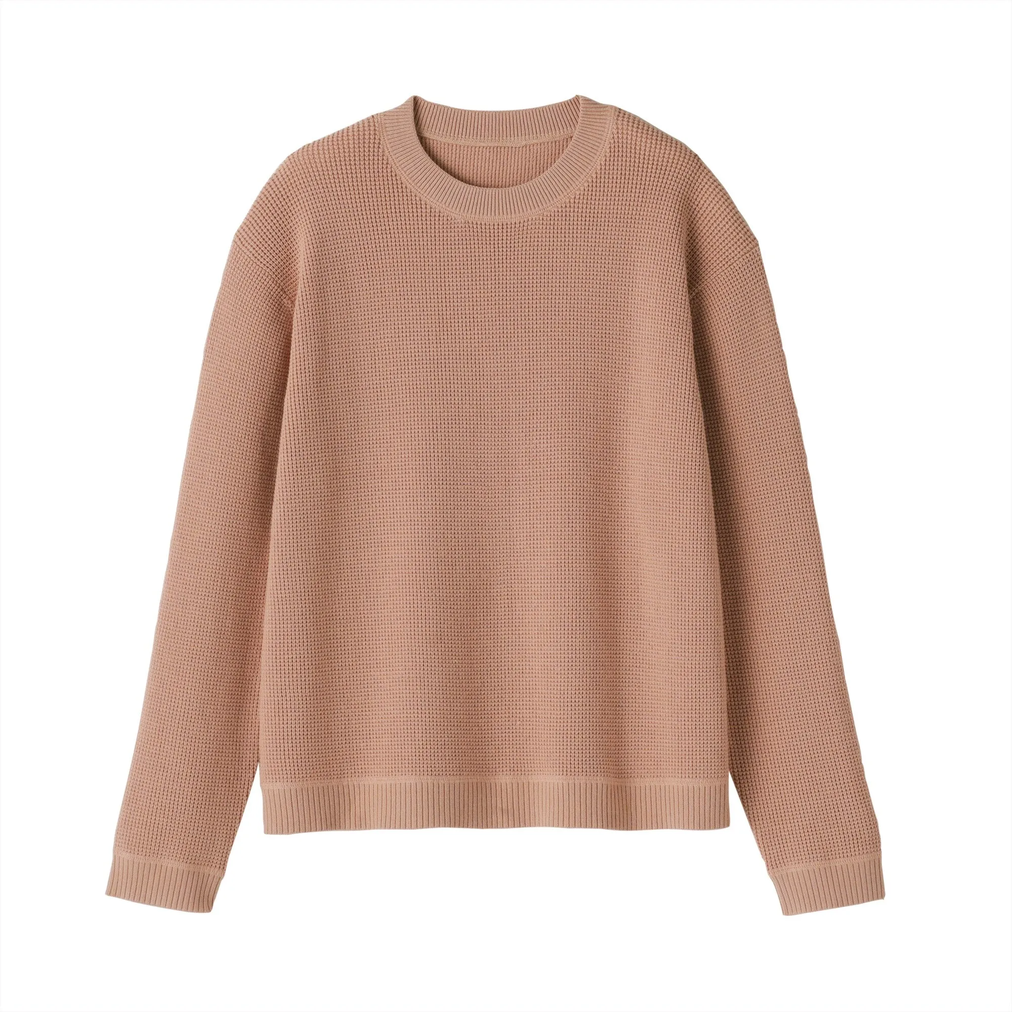 Women's Washable Waffle Knit Crew Neck Sweater