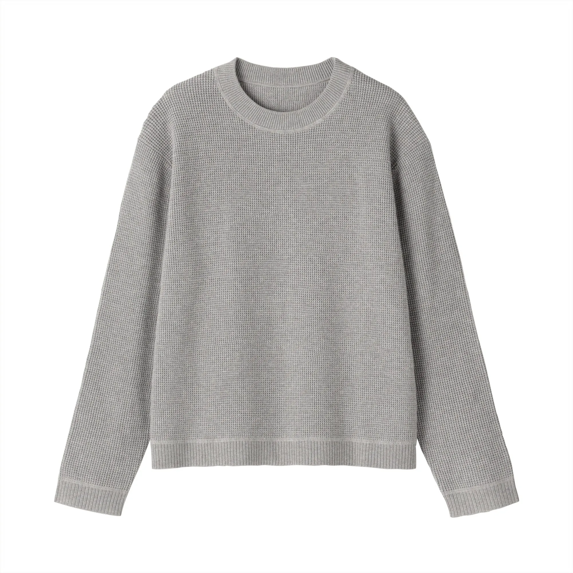 Women's Washable Waffle Knit Crew Neck Sweater