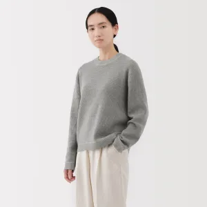 Women's Washable Waffle Knit Crew Neck Sweater