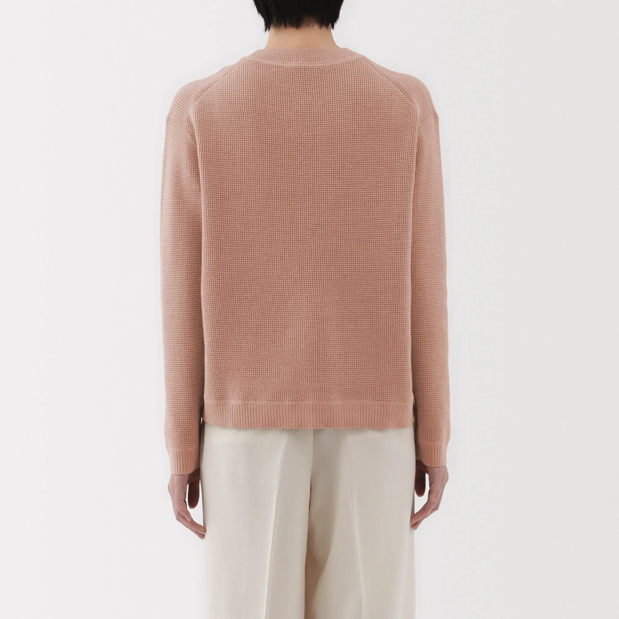 Women's Washable Waffle Knit Crew Neck Sweater