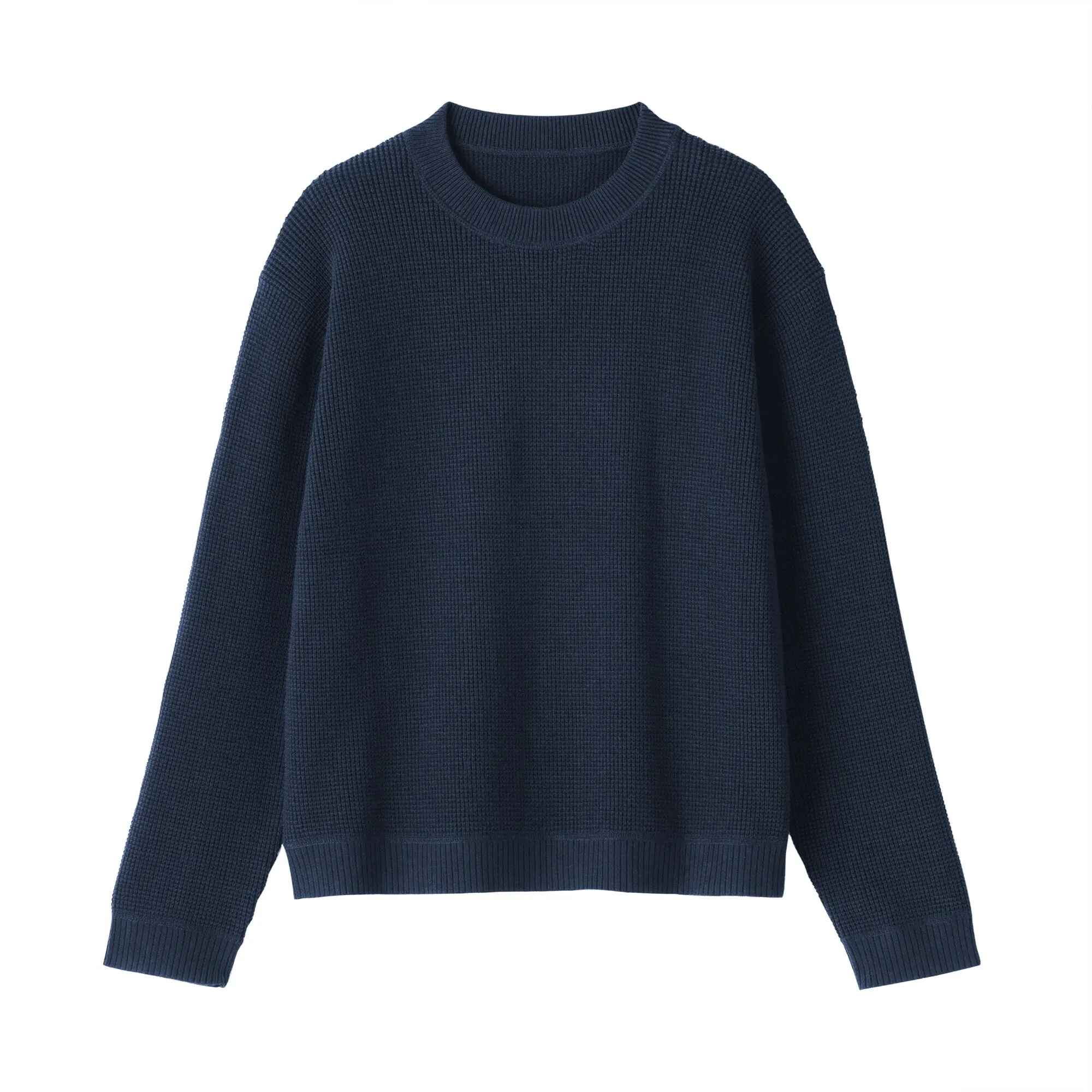 Women's Washable Waffle Knit Crew Neck Sweater