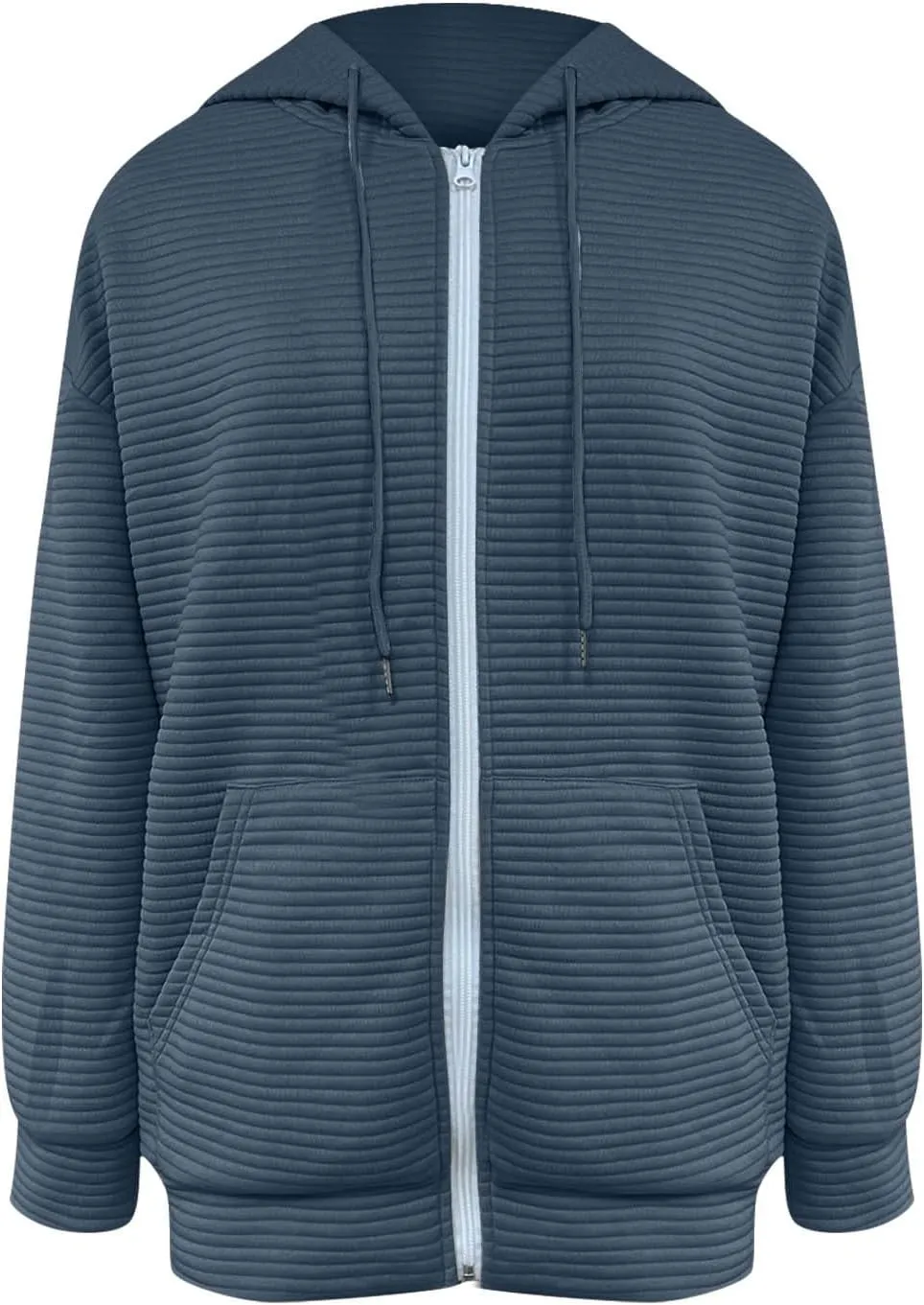 Womens Zip Up Hoodies Y2K Sweatshirts Long Sleeve Oversized Hooded Jackets with Pocket Fall Outfits 2024 Trendy