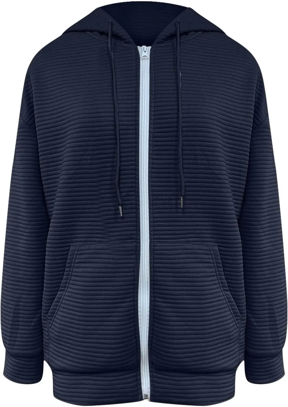 Womens Zip Up Hoodies Y2K Sweatshirts Long Sleeve Oversized Hooded Jackets with Pocket Fall Outfits 2024 Trendy