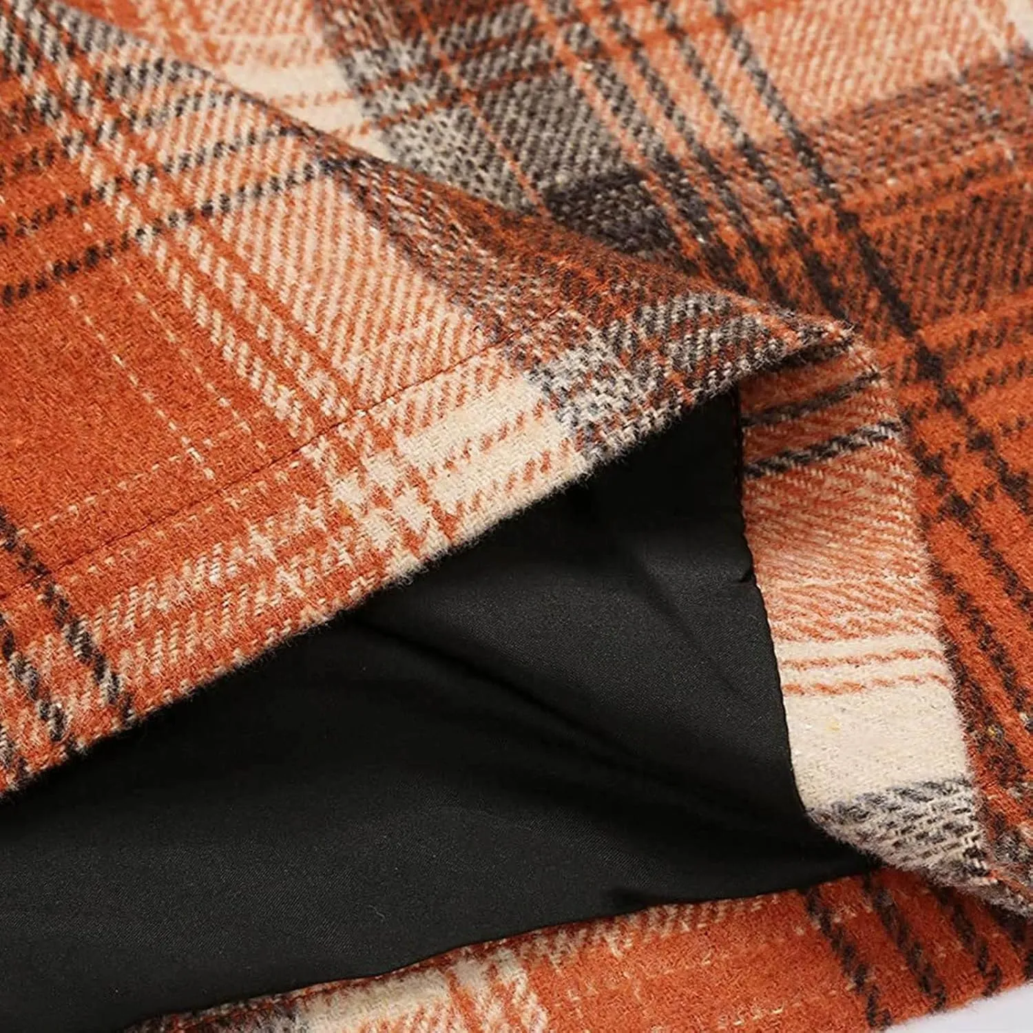 Wool Skirts for Women Trendy, Womens Wool Plaid Mini Skirt Fall Winter High Waisted Bodycon Pencil Skirt