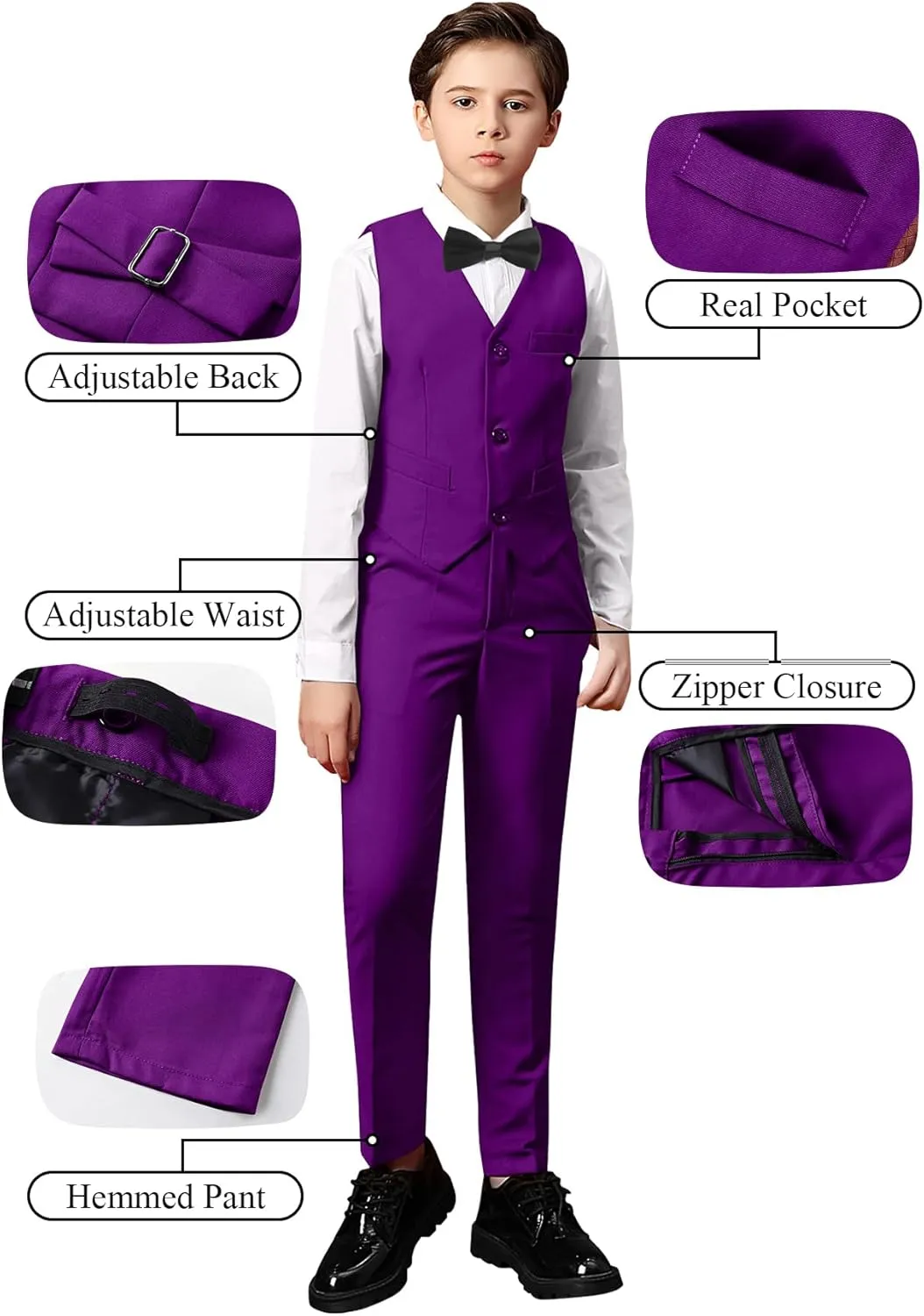 Yanlu Toddler Suits for Boys Formal Suit Ring Bearer Outfit Kids Dress Clothes for Wedding