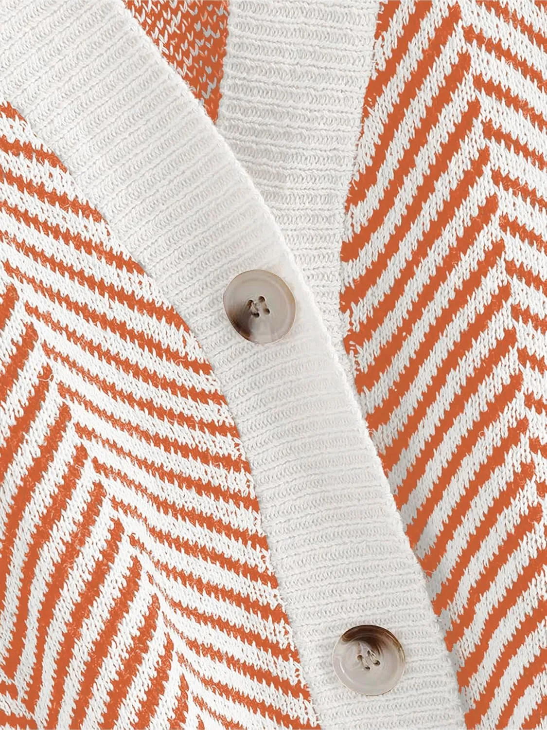 ZAFUL Women's Striped Cardigan Long Sleeve Button Up Open Front Knit Oversized Sweater